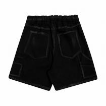 BALENCIAGA スーパーコピー ハーフジーンズ レトロ加工 ダブルb ロゴ プリント バレンシアガ デニム