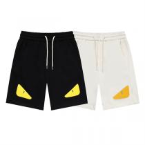 FENDI コピー ハーフパンツ定番 モンスターロゴ 貼り付け レザー ポケット 男女兼用 フェンディ