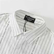 23FW BALENCIAGA スーパーコピー シャツ バレンシアガ ストライプ柄 ロゴ プリント 上品感 ユニセックス 