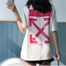 Off-White 偽物 Ｔシャツ 落書きロゴ プリント 3色 コントラストカラー ファッション オフホワイト