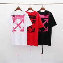 Off-White 偽物 Ｔシャツ 落書きロゴ プリント 3色 コントラストカラー ファッション オフホワイト