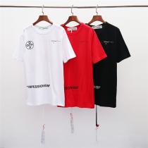 Off-White 偽物 Ｔシャツ 落書きロゴ プリント 3色 コントラストカラー ファッション オフホワイト