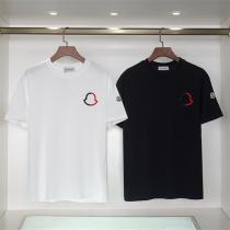 MONCLER スーパーコピー Ｔシャツ ２色 コットンダブルガーゼ ロゴ 貼り付け 刺繍 モンクレール