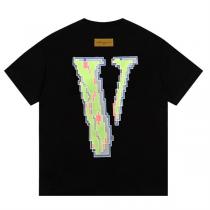 ルイヴィトン コピー Ｔシャツ カジュアル 立体 ロゴ プリント 半袖 LOUIS VUITTON 100%コットンダブルガーゼ