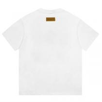 大人気アイテム注目 LOUIS VUITTON 偽物 Ｔシャツ刺繡 ロゴ カジュアル ルイヴィトン 100%コットンダブルガーゼ