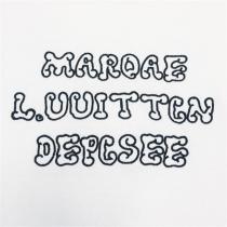 大人気アイテム注目 LOUIS VUITTON 偽物 Ｔシャツ刺繡 ロゴ カジュアル ルイヴィトン 100%コットンダブルガーゼ