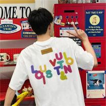 遊び心溢れる★★LOUIS VUITTON コピー Ｔシャツ ロゴ プリント カラフル 純綿生地 男女兼用 ゆったり★