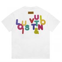 遊び心溢れる★★LOUIS VUITTON コピー Ｔシャツ ロゴ プリント カラフル 純綿生地 男女兼用 ゆったり★