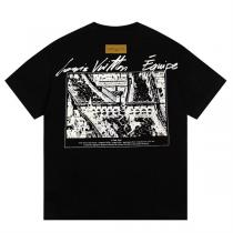 LOUIS VUITTON スーパーコピー Ｔシャツ デッサン イラスト プリント ロゴ 半袖 ユニセックス ルイヴィトン