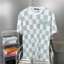 お洒落感が溢れる ルイヴィトン コピー Ｔシャツ チェック柄 プリント ロゴ 100%コットン生地 男女兼用  LOUIS VUITTON