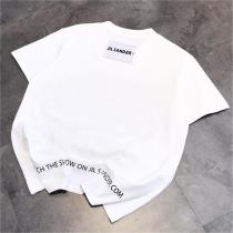 芸能人愛用 JIL SANDER スーパーコピー Ｔシャツ ロゴ貼り付け プリント 純綿生地 ユニセックス