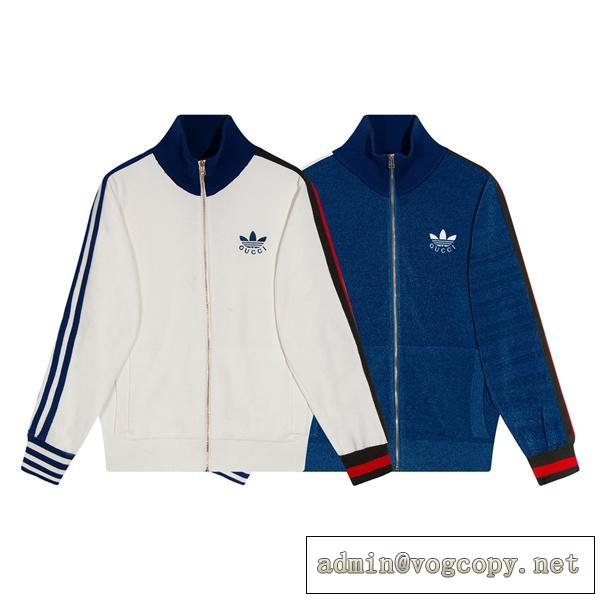 おすすめ秋冬人気作 GUCC1 スーパーコピー ジャケット GUCC1 X Adidas ストライプ柄 コントラストカラー 