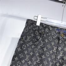 最新限定作♥LOUIS VUITTON コピー ジーンズ デニム 赤ロゴ 刺繍 モノグラム デニム 水洗い加工 ルイヴィトン