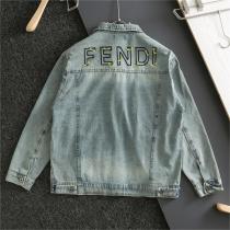 SNSで話題沸騰中★★フェンディ スーパー コピー デニム ジャケット ユニセックス 刺繍 ff ロゴ FENDI