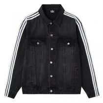 23ss バレンシアガ スーパーコピー デニムジャケット adidas x BALENCIAGAコラボ ストライプ 柄 男女兼用