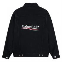 23FW バレンシアガ コピー デニムジャケット ロゴ 刺繡 色落ち加工 立体ｘレトロ感 BALENCIAGA 
