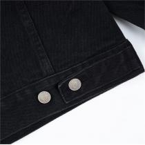 23FW バレンシアガ コピー デニムジャケット ロゴ 刺繡 色落ち加工 立体ｘレトロ感 BALENCIAGA 