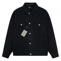 23FW バレンシアガ コピー デニムジャケット ロゴ 刺繡 色落ち加工 立体ｘレトロ感 BALENCIAGA 