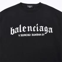 2026SS BALENCIAGA 偽物 Tシャツ ブラックレター ロゴプリント 純綿生地 オーバーサイズ バレンシアガ  