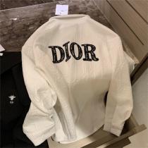 23SS DIOR 偽物 ジャケット エンボスロゴ 貼り付け モノグラム 刺繍 オーバーサイズ レディース 2色