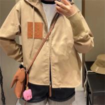 抜け感満載♥ロエベ スーパー コピー ジャケット 定番ロゴ貼り付け レザー フード付き レディース 