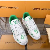 2026オシャレ快適ルイヴィトンスニーカーコピーLOUIS VUITTONシューズメンズグリーン色超人気