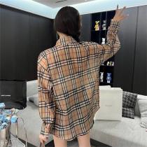 シルクような風合い♡BURBERRY 偽物 シャツ 定番チェック柄 軽量 通気性＋速乾性 バーバリー 23ss最新作