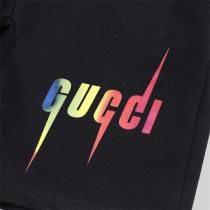 柔らかい肌触り GUCC1 スーパーコピー ハーフパンツ 稲光 ロゴ プリント 2色可選 コーデも着心地も楽ちん
