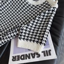 韓国ファッション♡DIOR スーパー コピー ニットTシャツ 千鳥柄 ジャカード編み フランス流 ディオール