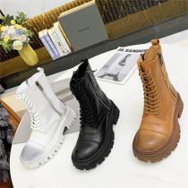 オシャレな秋冬コーデスタイル BALENCIAGA コピー ブーツ 厚底ソール 3色 ロゴ バレンシアガ