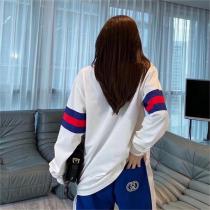 春秋お勧めトレンド新作 GUCC1 偽物 長袖Tシャツ ニット ggロゴ ストライプ柄 100%コットン生地  