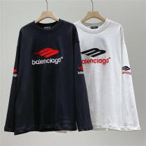  2026年秋コレクション☆バレンシアガ 偽物 長袖Tシャツ ロゴ刺繡 2色 純綿生地 BALENCIAGA ユニセックス