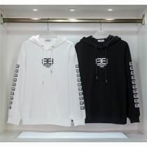 防寒着秋冬用 BALENCIAGA スーパーコピー パーカー BBロゴ プリント 2色 コットン バレンシアガ