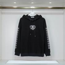 防寒着秋冬用 BALENCIAGA スーパーコピー パーカー BBロゴ プリント 2色 コットン バレンシアガ