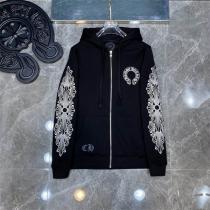 秋らしいプリント CHROME HEARTS コピー ジャケット ジッパー サンスクリット ロゴ 万能コーデ クロムハーツ