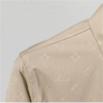 注目のトレンド新品対応 LOUIS VUITTON コピー シャツ モノグラム カーキカラー 刻印 ロゴ ルイヴィトン 