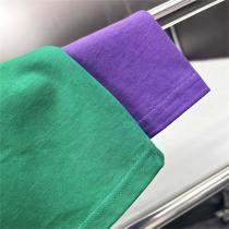 LOEWE スーパーコピー ロンT 長袖Tシャツ 刺繡 ロゴ グリーン＆パープル コントラストカラー ロエベ
