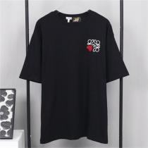 LOEWE コピー Tシャツ 刺繡 立体 ロゴ Anagram アナグラム ハート ♥半袖 男女兼用 コットン生地