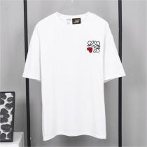 LOEWE コピー Tシャツ 刺繡 立体 ロゴ Anagram アナグラム ハート ♥半袖 男女兼用 コットン生地