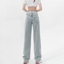 2026秋冬モデル最新のおすすめ ロエベ コピー ジーンズ ワイドパンツ 浅色 ロゴ刺繡 レディース LOEWE