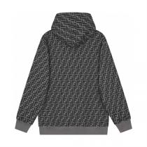 FW23 フェンディ スーパー コピー パーカー FFロゴ 柔軟さ FENDI モノグラム コーヒー グレー 