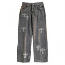 今買ってまで履ける!CHROME HEARTS コピー ジーンズ ロゴ貼り付け クロス vintageLevis クロムハーツ