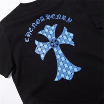 存在感抜群♥♥クロムハーツ スーパーコピー Tシャツ クロス ロゴ プリント 青と赤 CHROME HEARTS