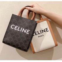 ソフトレザー CELINE スーパーコピー ミニバッグ VERTICAL CABAS トリオンフキャンバス セリーヌ