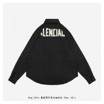 バレンシアガ スーパーコピー シャツ TAPE TYPE ロゴ プリント 純綿 カジュアル BALENCIAGA