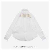 バレンシアガ スーパーコピー シャツ TAPE TYPE ロゴ プリント 純綿 カジュアル BALENCIAGA