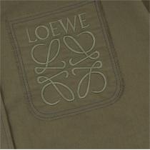 2026秋季のトレンド ロエベ スーパー コピー シャツ 刺繡 ロゴ グリーン オックスフォード生地 LOEWE 