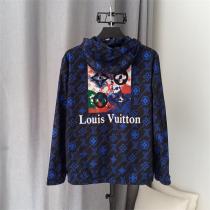 秋冬新作 LOUIS VUITTON スーパーコピー ジャケット モノグラム ロゴ プリント 男女兼用 フード付き ナイロン 2色