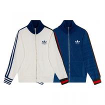 おすすめ秋冬人気作 GUCC1 スーパーコピー ジャケット GUCC1 X Adidas ストライプ柄 コントラストカラー 