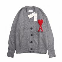 秋冬にも大活躍★高品質 AMI PARIS 偽物 カーディガン 綿 ウール ハート 刺繍 ｖネック オーバーサイズ アミ パリス